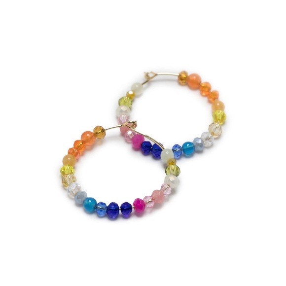 NIB Anni Lu Bead Detail Hoop Earrings - Picture 2 of 6